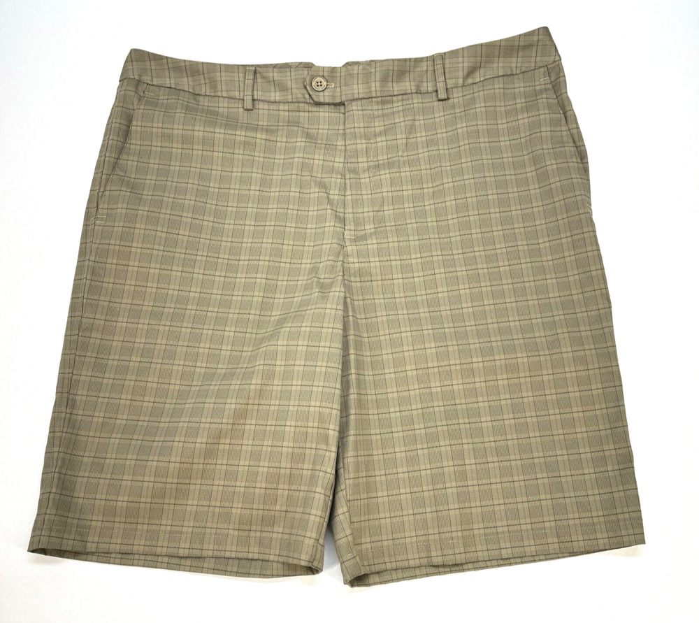 Under Armour Men’s Size 38 Shorts Light Brown Plaid 100% Polyester Logo